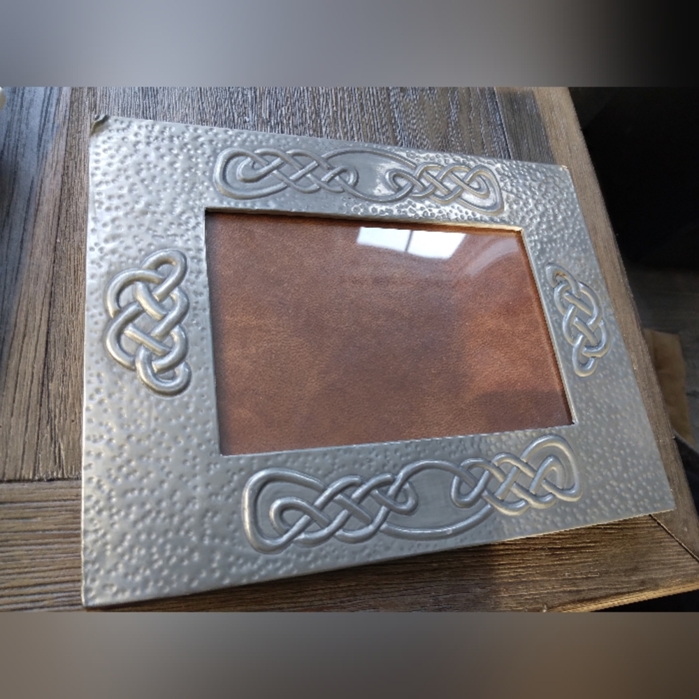 Pewter and leather craft Celtic Knot Photo Frame